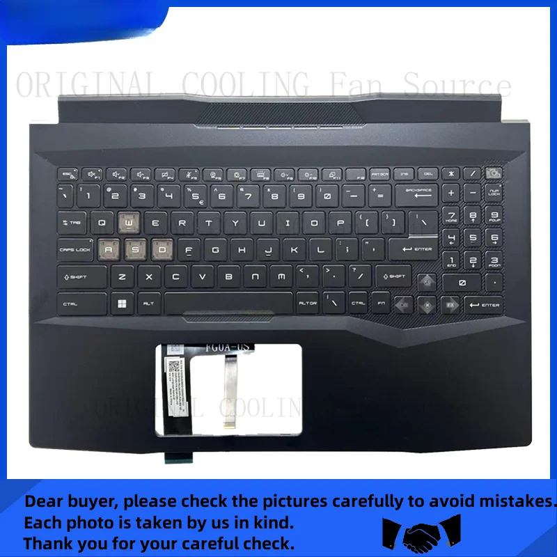 R+  New For MSI Pulse 15 B13V Laptop palmrest cover with colorful backlight keyboard