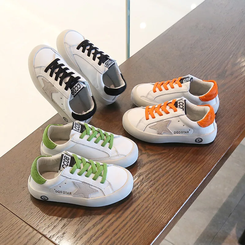 

Childrens Spring Autumn Sneaker Boys Soft Soled Comfortable Sports Casual Shoes Girls Fashion Simple Retro Star Kids Board Shoes