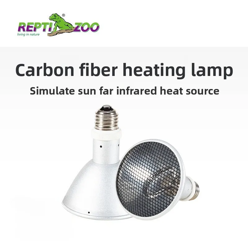 

Reptizoo Carbon Fiber Heat Lamp - Reptile Heating Bulb for Tortoise, Hedgehog, Lizard & Snake Terrarium-Light with Basking Spot