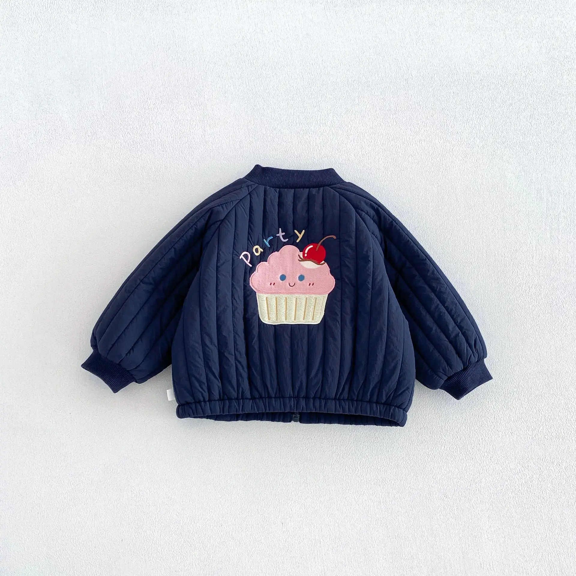 2026 New Winter Girls Padded Baseball Jacket | Embroidered Letter Dessert Coat | Cute Warm Outwear