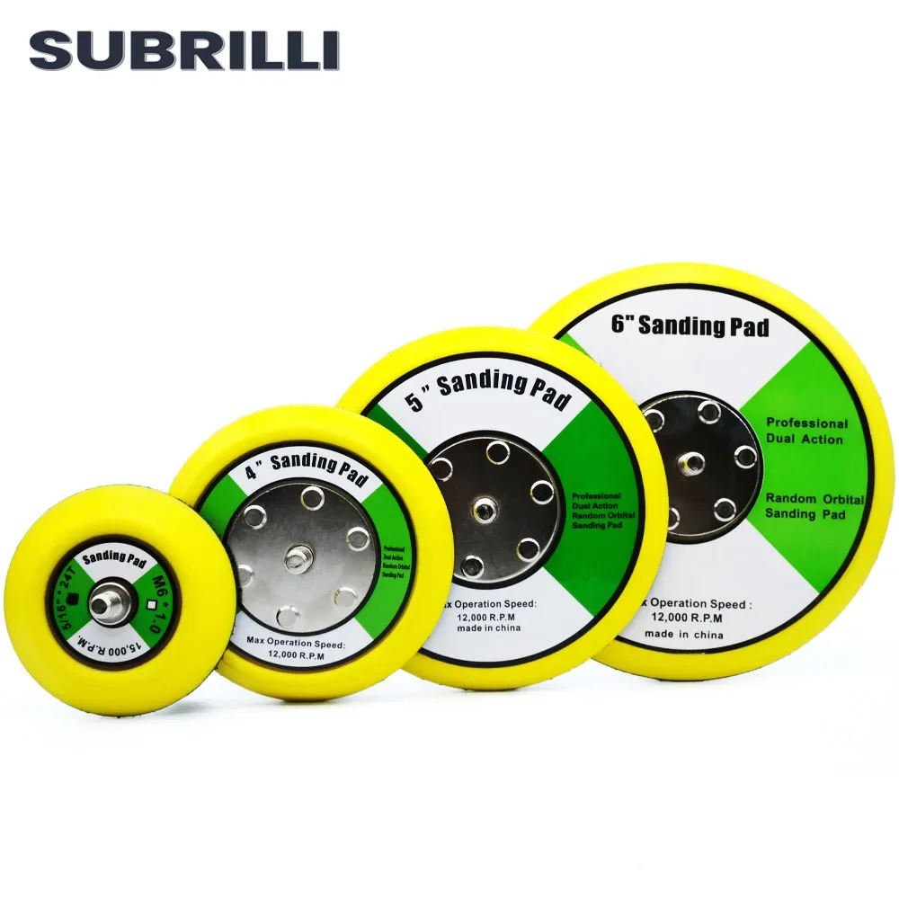 Carro polimento lixar almofadas de apoio, placas Backer, gancho e laço, Air Sander lustrando disco, 3 ", 4", 5 ", 6 set, 5/16" * 24