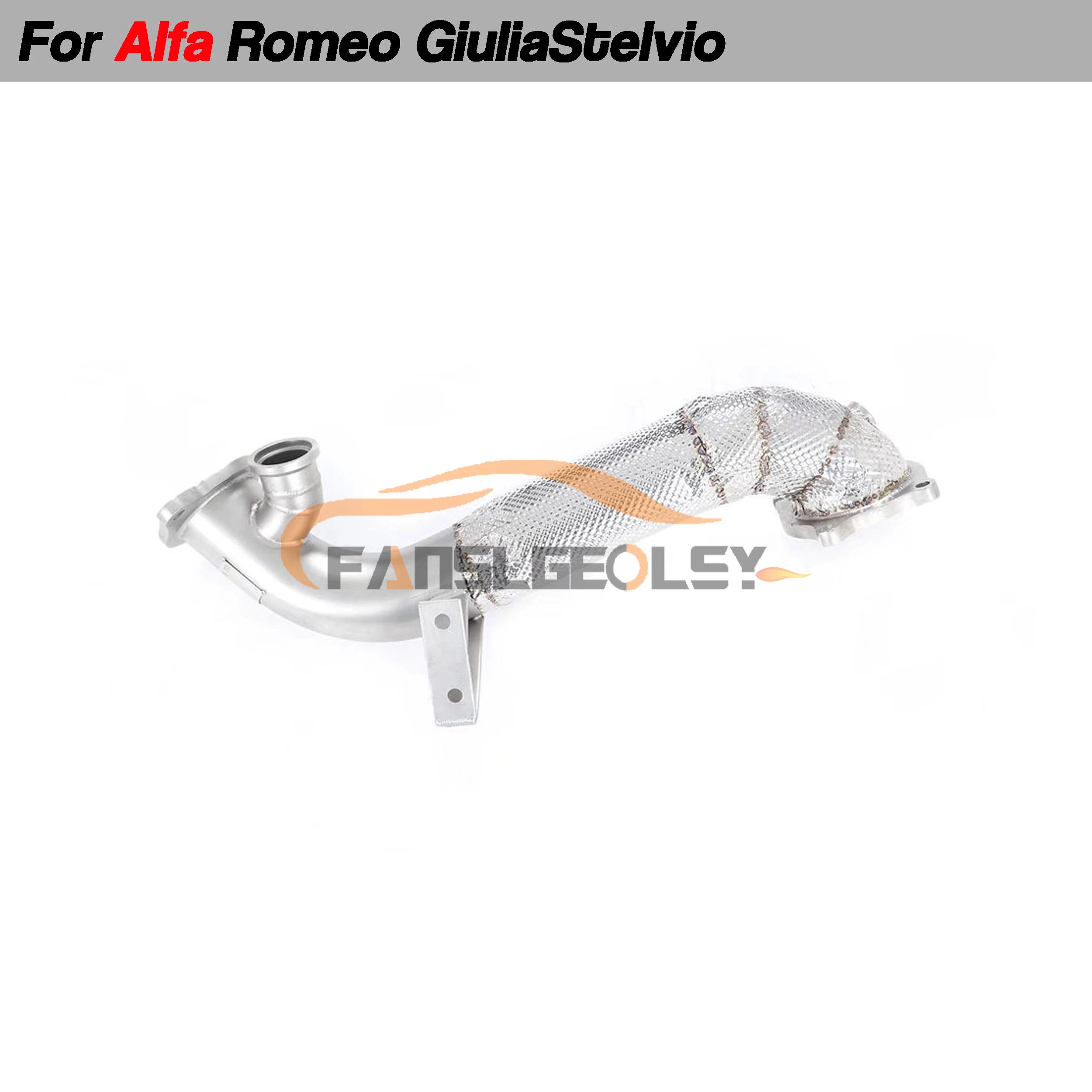 For Alfa Romeo Giulia/Stelvio 2.0T Steel Downpipe Performance Exhaust System With Heat shield and catalytic converter Headers