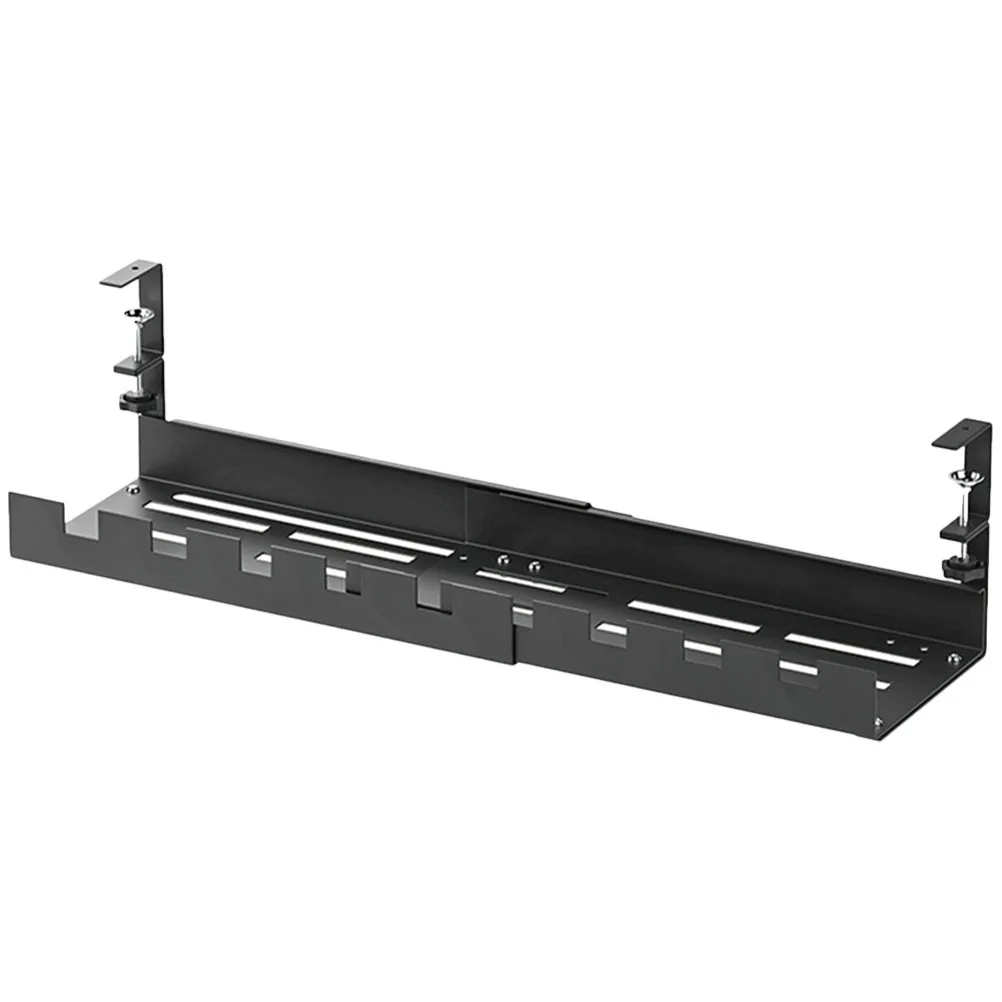 

Desk Cable Management Tray Black Storage Rack Foldable ganizer Under Table Wire Hider Cord Tidy Office Shelf Solution