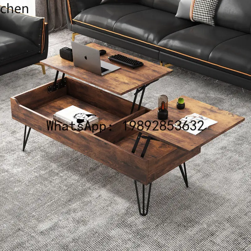FZ Multifunctional Coffee Table With Pull-out Practical Simple Style Living Room Home Creative Folding Lifting Coffee Table
