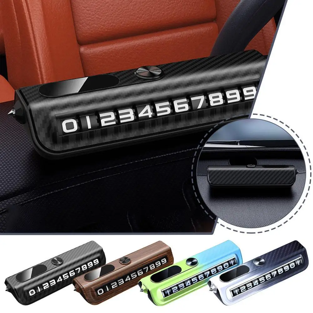 Car Temporary Parking Card Multifunctional Window Breaker Safety Hammer Roller Adjustment License Auto Interior Accessories