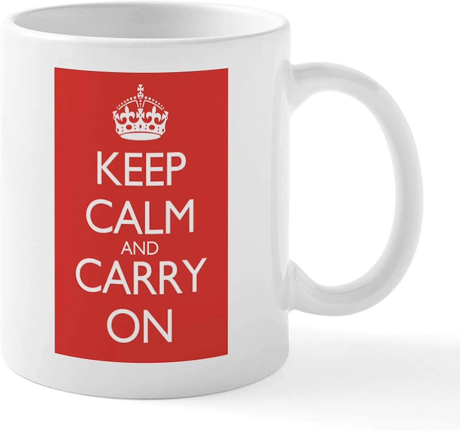 CafePress Large Mug Double Red Keep Calm And Carry On Mugs 11 oz (325 ml) Ceramic Coffee Mug