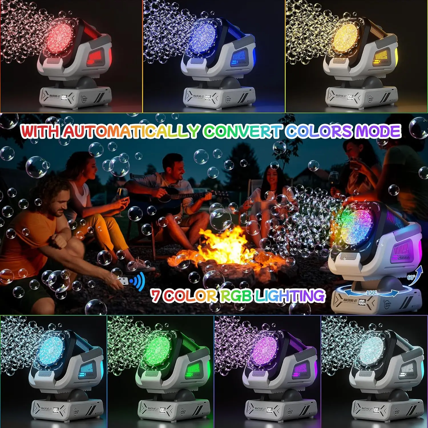 2025年新型耐久性自動シャボン玉マシン：1分間に20,000個以上のシャボン玉、携帯用、子供向け、屋内/屋外パーティー用（液付き）