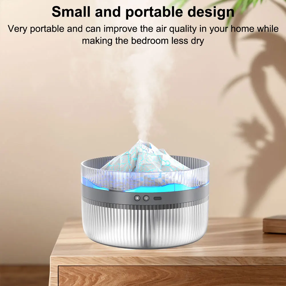 Essential Oil Diffuser 1.5L Volcano Humidifier with Light Air Cool Mist Humidifier Aromatherapy Sprayer for Home Office Bedroom