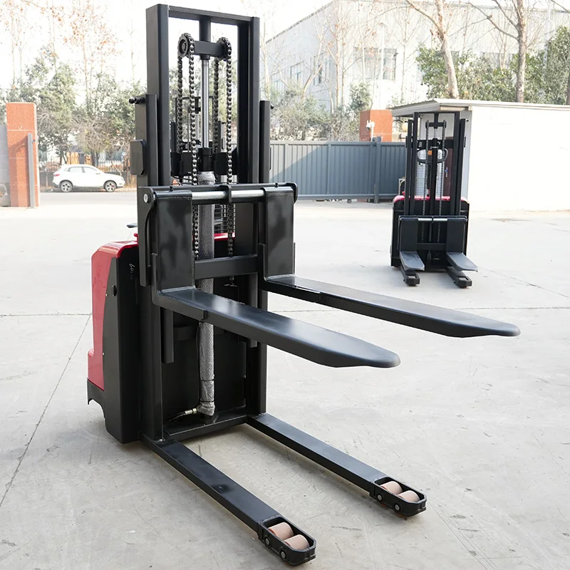 1Ton Fully Automatic Hydraulic Walking Forklift Legless Pallet Stacker with Balance Weight for Loading And Unloading