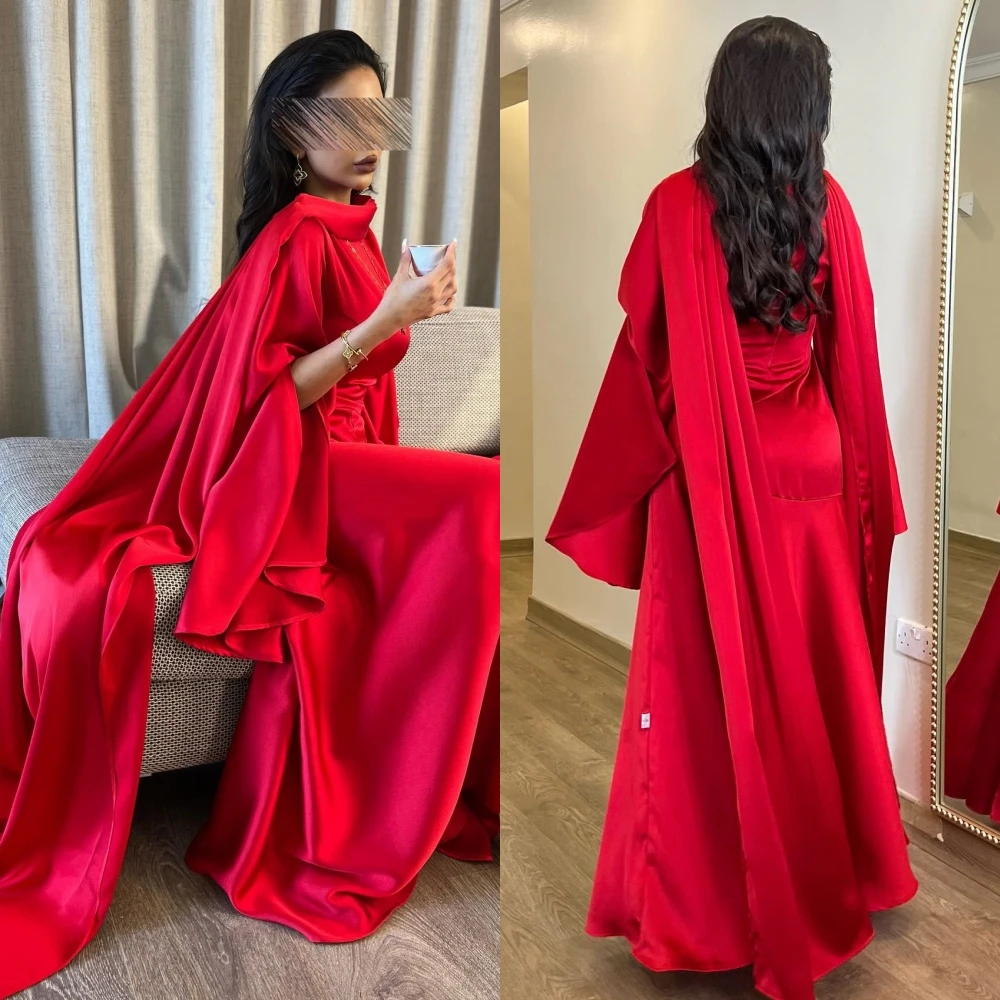 Customized Jiayigong Sparkle  Prom Satin Ruffles Christmas Sheath High Collar Bespoke Occasion Gown Long Dresses