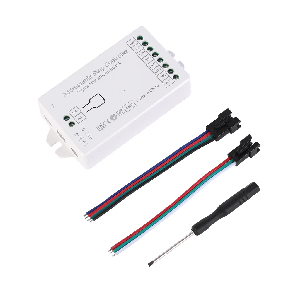 WLED ESP32 Sounds Reactive Starter Kit 12V WS2815 5M 60 led/m  Addressable Strip Light