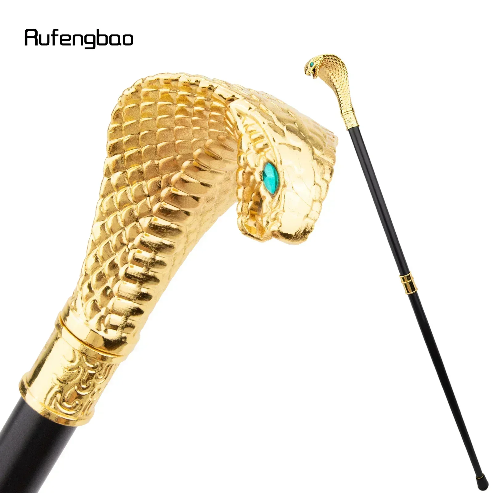 Golden Luxury Cobra Snake Handle Fashion Walking Stick for Party Decorative Walking Cane Elegant Crosier Knob Walking Stick 94cm