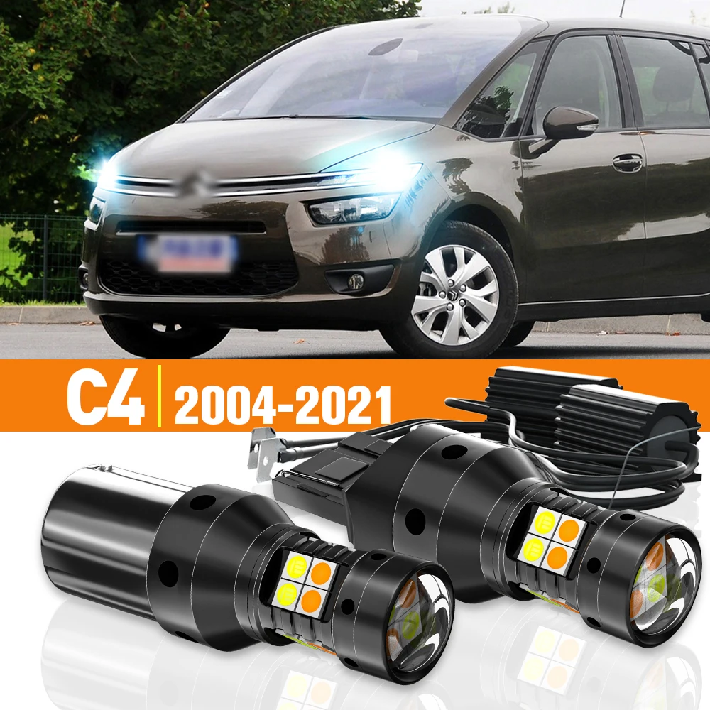 

2x LED Dual Mode Turn Signal+Daytime Running Light DRL For Citroen C4 Coupe 2004-2021 2011 2012 2013 2014 Accessories Canbus