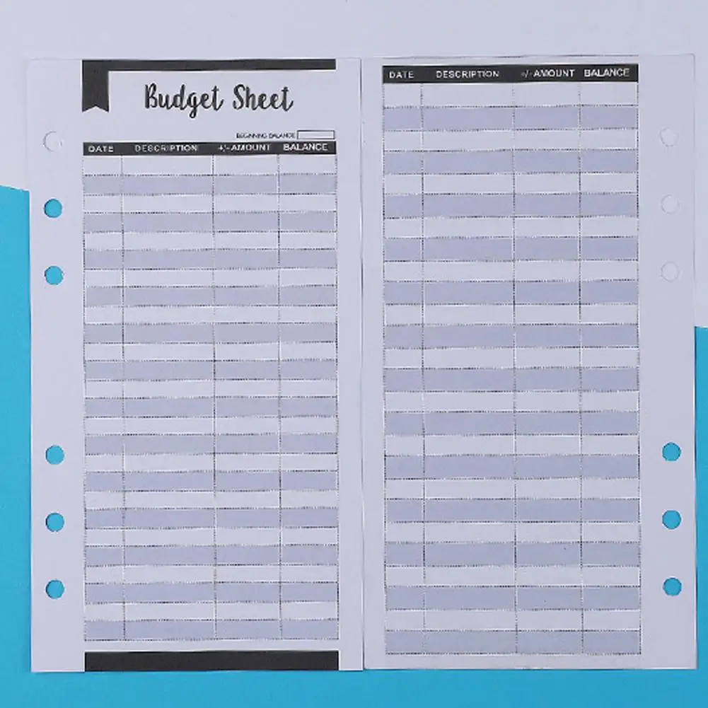 Budgeting Supplies for Households Binder Sheets Planner Inserts 12pcs Multi-color Expense Tracker Sheets for 6 Rings