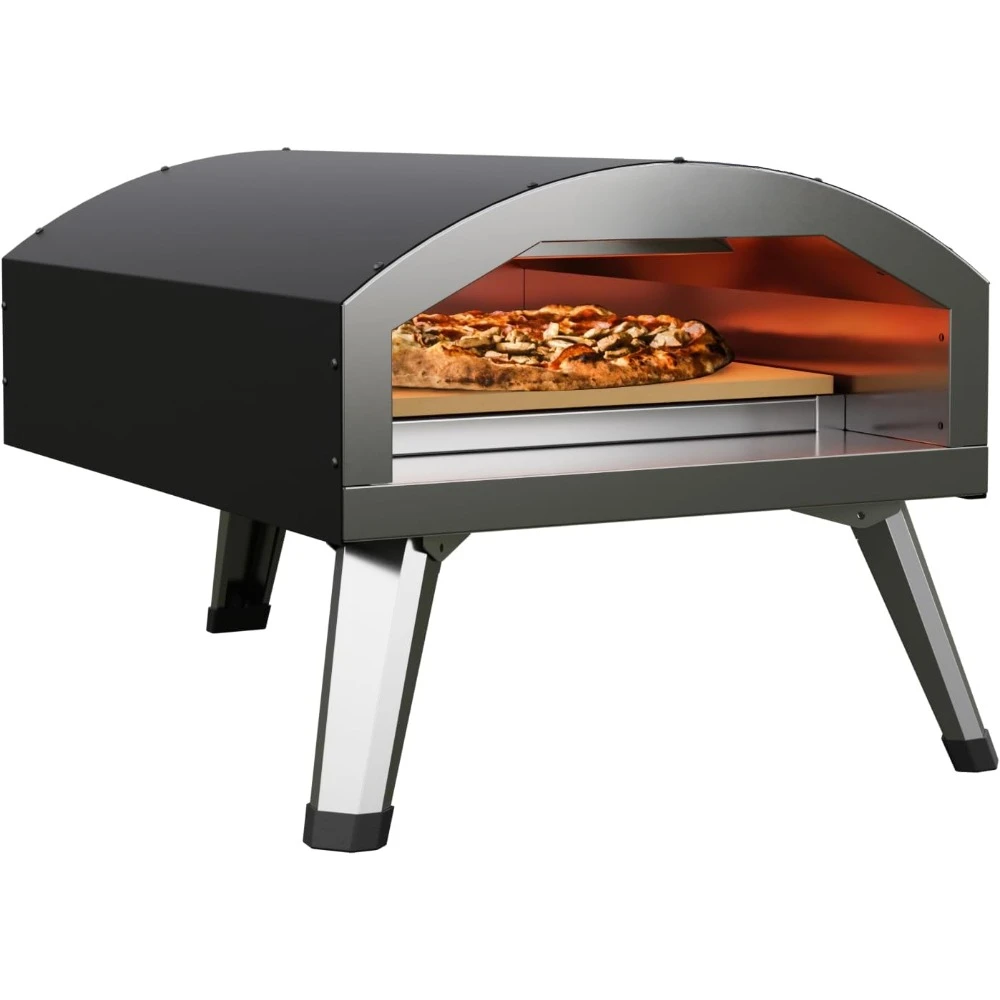 

Pizzata 12E - Electric Pizza Oven w/ 12 Inch Ceramic Stone, Heats up to 750 Degrees for Countertop Artisan Style Pizza