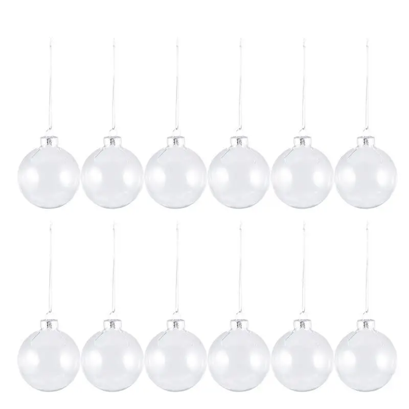 

12PCS Transparent Glass Hanging Christmas Balls Christmas Tree Decorations Christmas hanging gifts with Lids Christmas Ornament