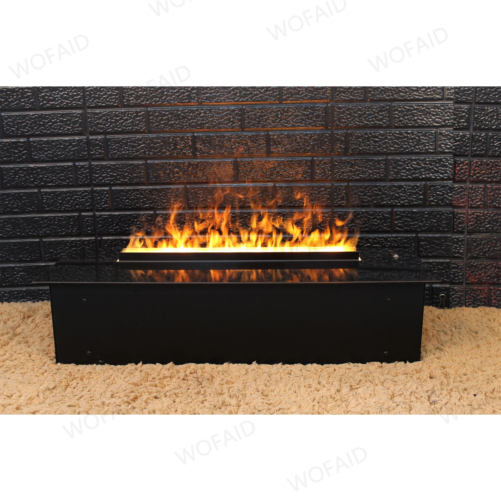 Chimenea eléctrica ultra segura, fría al tacto, protección ribalta, chimeneas realistas con llama de niebla de agua, para familia con niños/animales