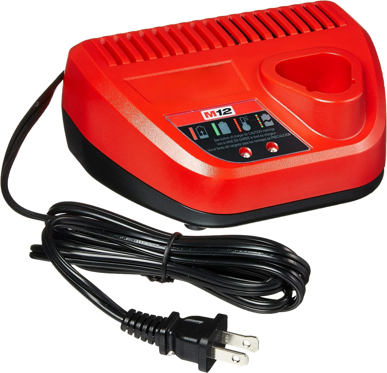 

Milwaukee Genuine OEM 48-59-2401 M12 Lithium Ion 12 Volt Battery Charger w/LED Indicating, Red