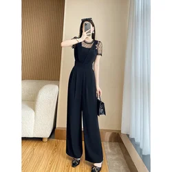 2024 New Summer Thin High-end Temperament Jumpsuit Slim Fashion Chic High Sense Jumpsuit Woman