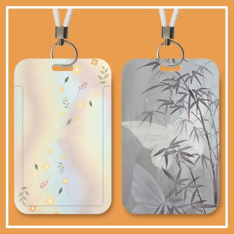 Butterfly Student Bus Card Meal Card Protection Case for Kids Gift Women Badge Holder Keychain Boy ID Card Holder Door Card Case