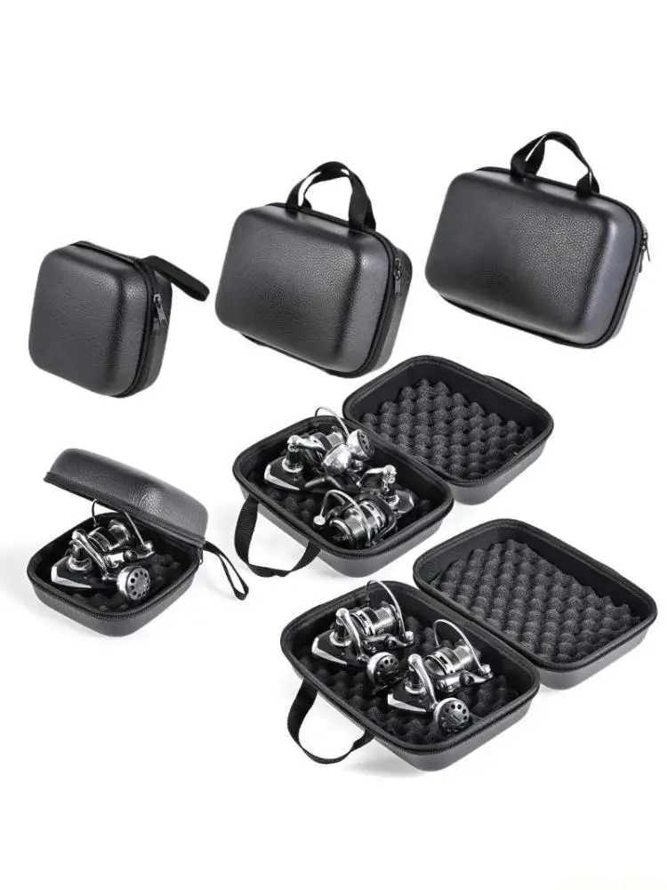 

U2JB PU Leather Fishing Reel Bag Rotating Reel Case Cover Fishing Tackle Storage Case