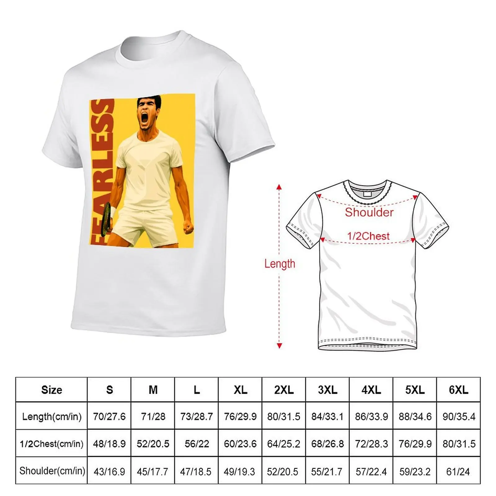 Alcaraz – Fearless Power Illustration-Style Tennis T-Shirt funny t shirts cotton t shirt man luxury T-Shirt