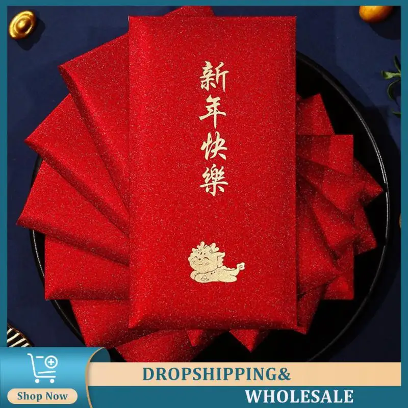 Nieuwjaar Rode Enveloppen Veelbelovend Symbool Lentefestival Rode Enveloppen Symbolische Nieuwjaarscadeau Vergulde Rode Envelop Nieuwjaarstas