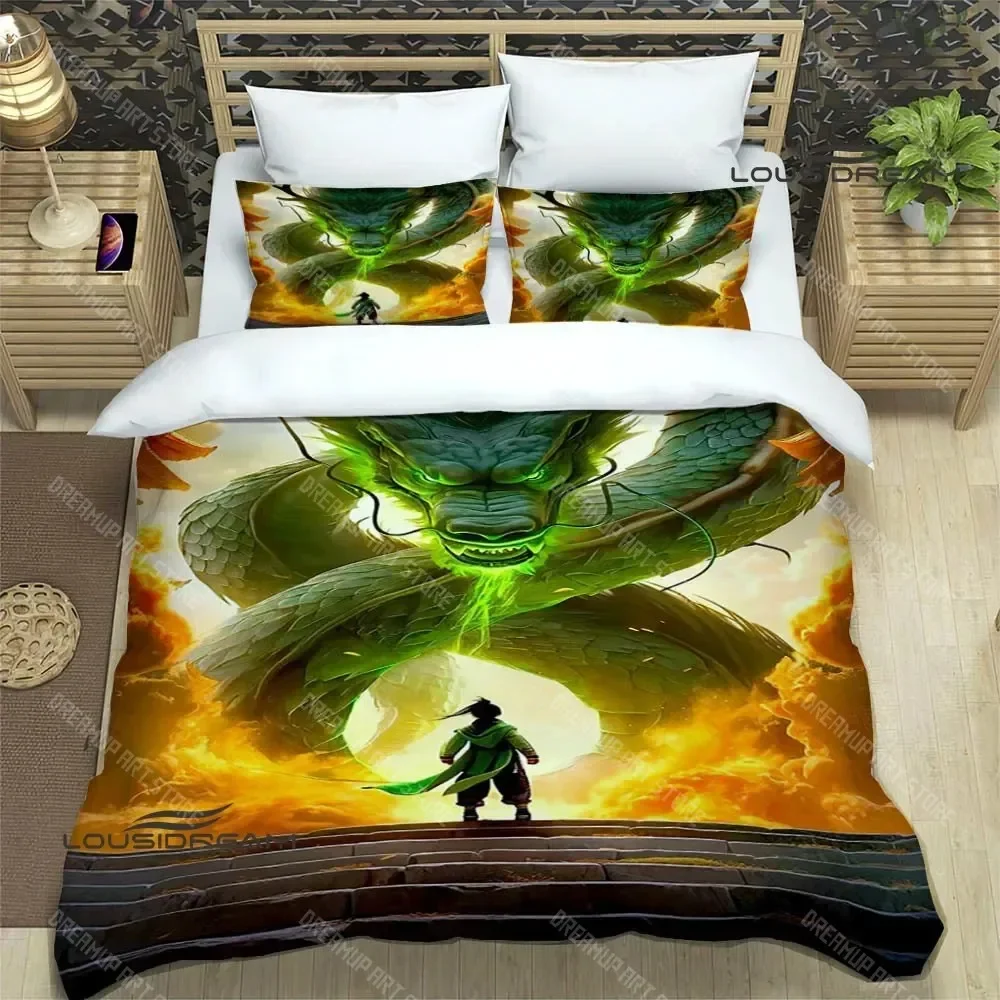 

3D Retro dragon printed Bedding Sets exquisite bed supplies set duvet cover bed comforter set bedding set luxury birthday gift