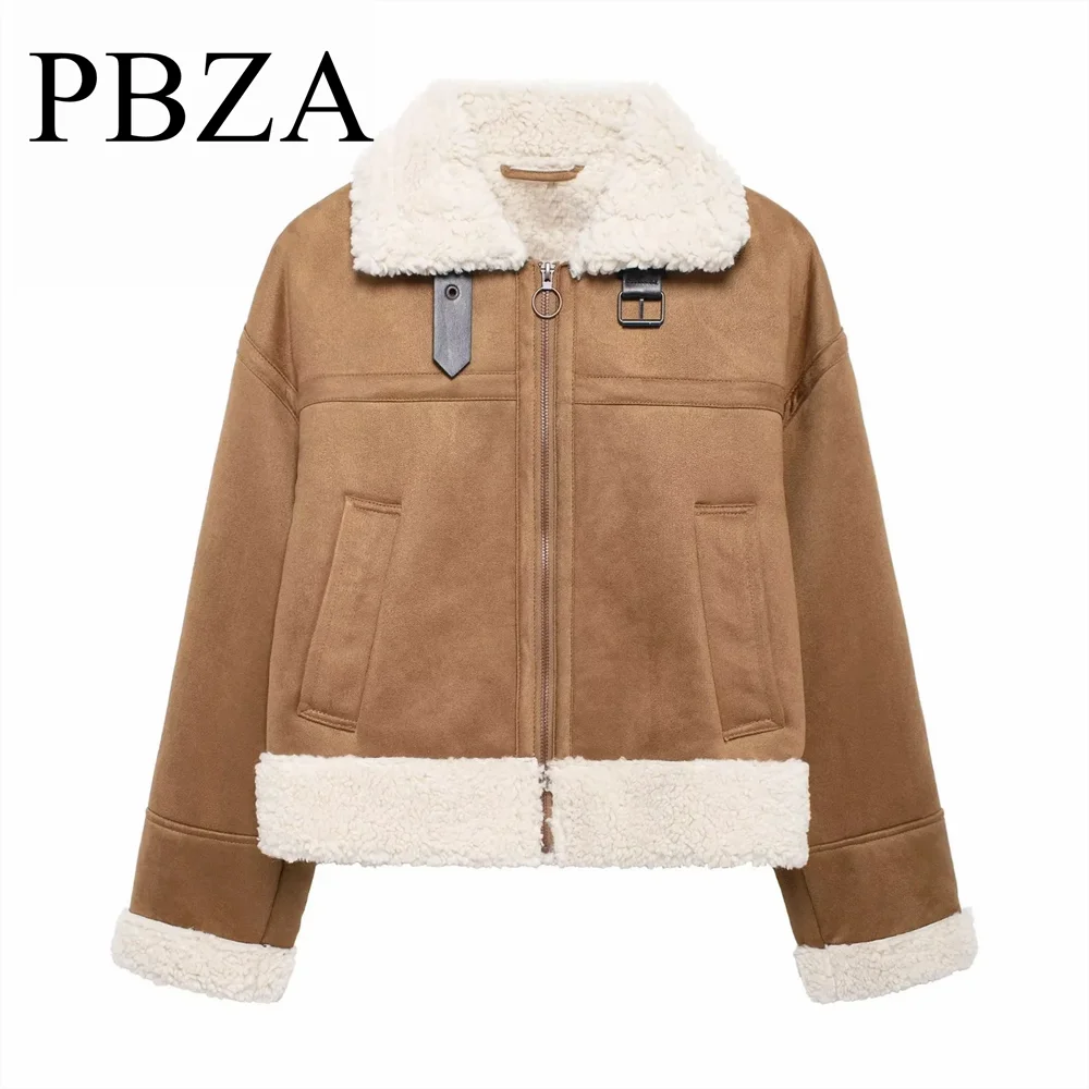 2024 Autumn/Winter New Product Women's Clothing Middle Zipper Decoration Double sided Long Sleeve Collar Jacket Coat