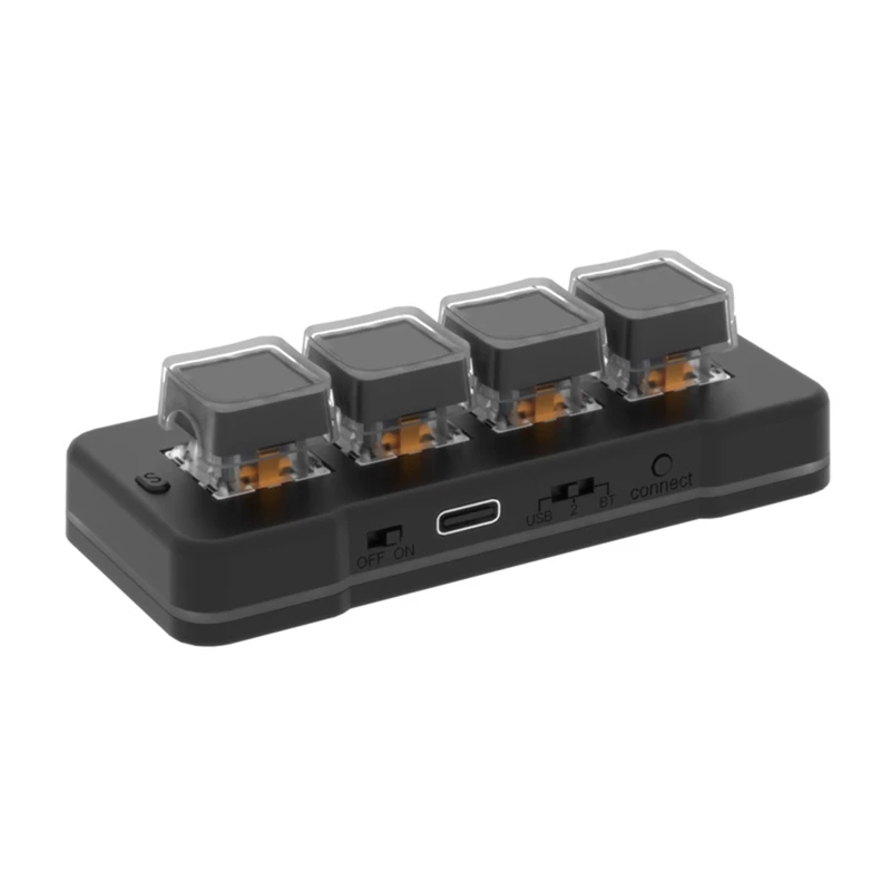 

AA01-MK424BT 4-Key Mini Customized Keyboard With Mechanical Blue Switch USB+BT Dual-Mode Macro Programmable Keyboard