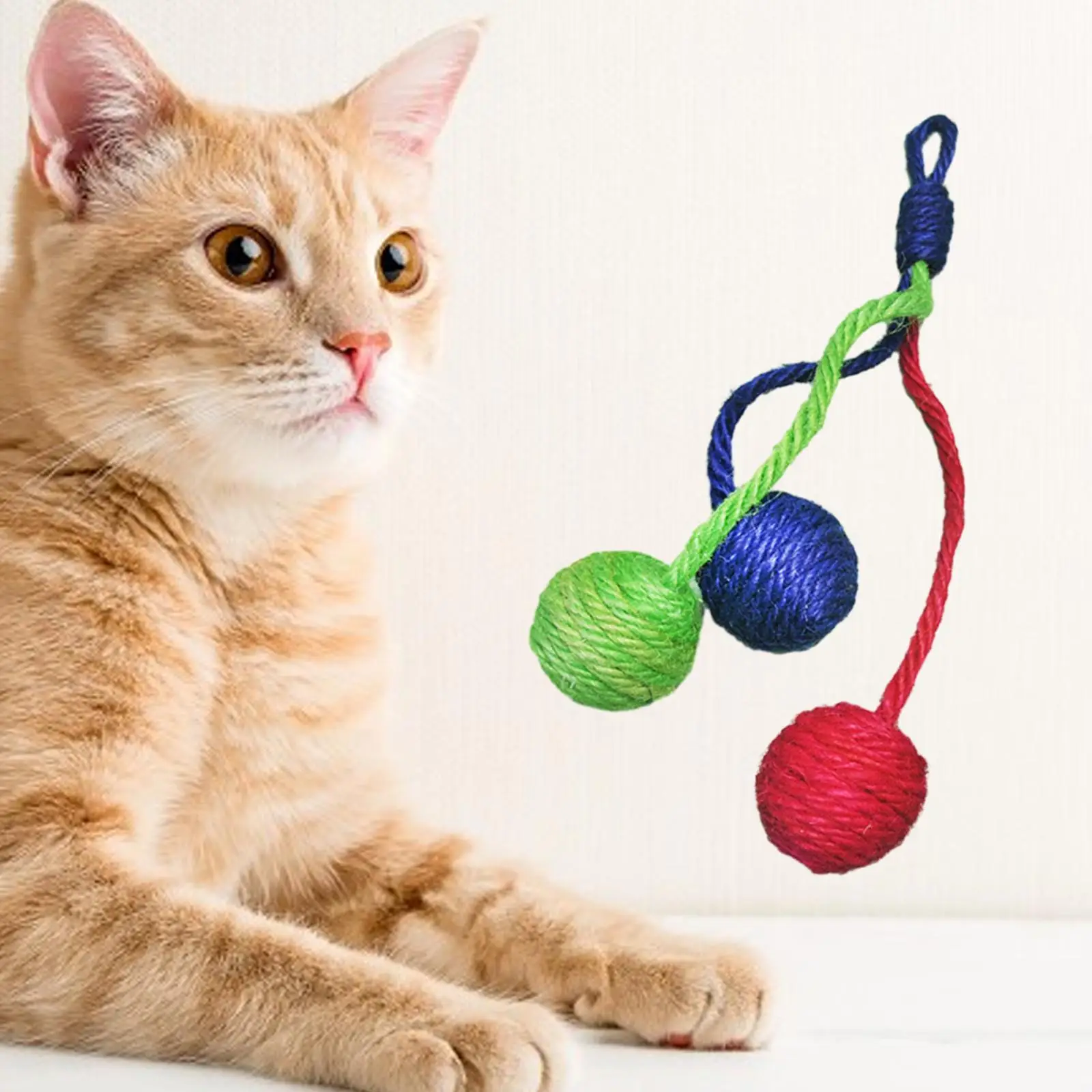 Cat Toys for Indoor Cats Eco Friendly Hanging Cat Toy Ball Random Color