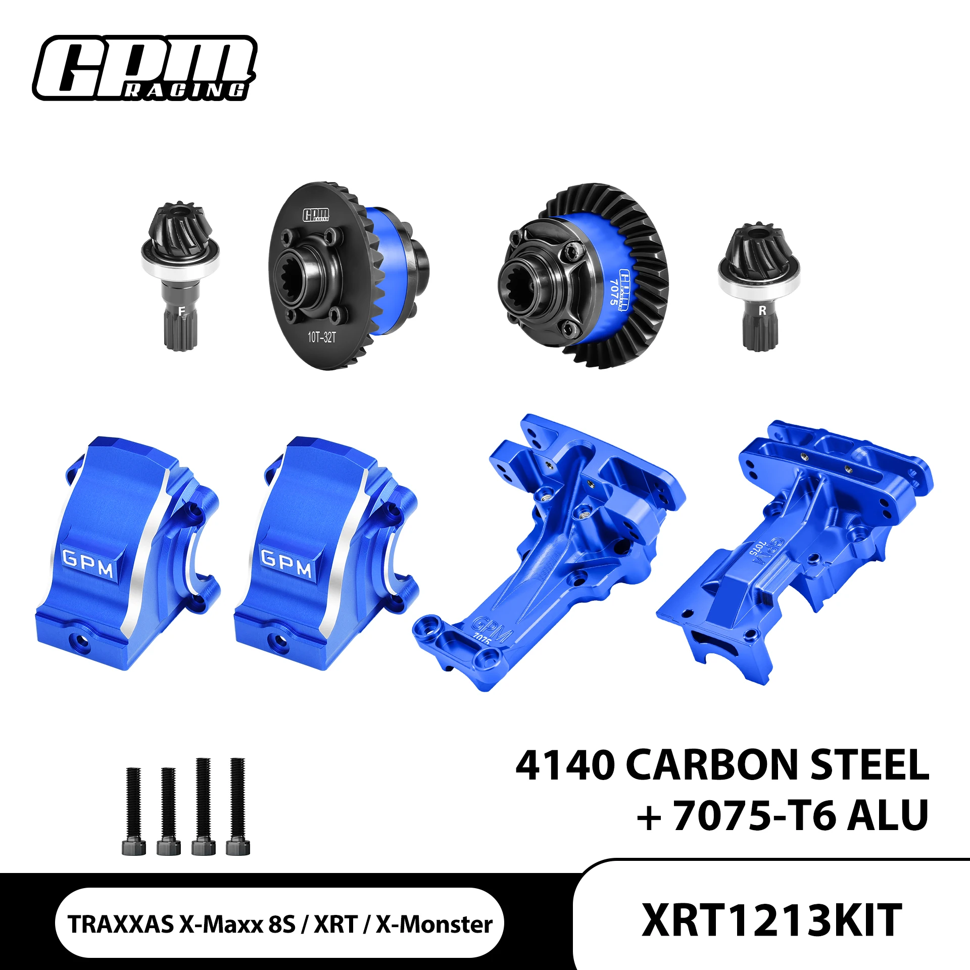 GPM 4140 CARBON STEEL + 7075 ALLOY FRONT & REAR COMPLETE DIFFS & UPPER BULKHEAD & DIFFS HOUSING