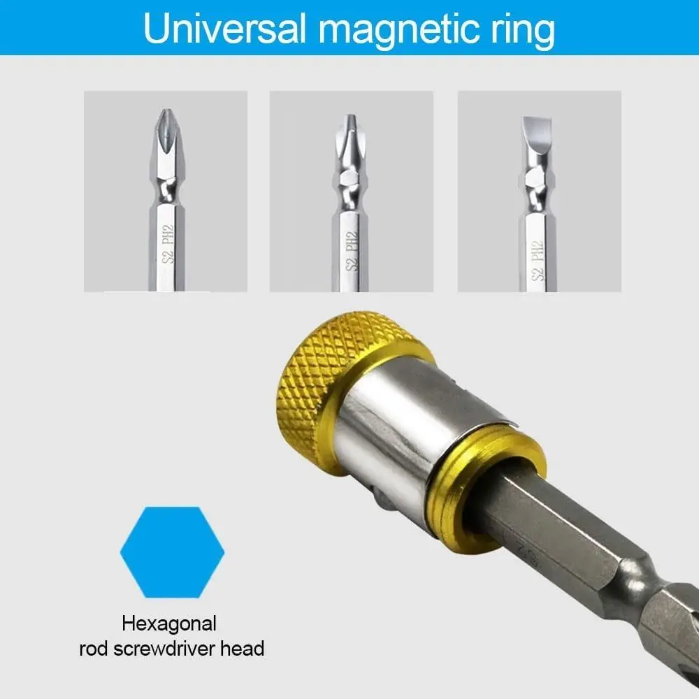 Accessories Removable Screwdriver Head Ring Universal Household Tool Screw Ring Holders Durable Screw Magnetizer