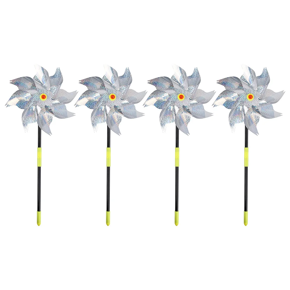 

4pcs Garden Bird Repelling Windmill Double-Sided Reflectors Outdoor Yard Use Selected Pet Material Wind Resistant Damping