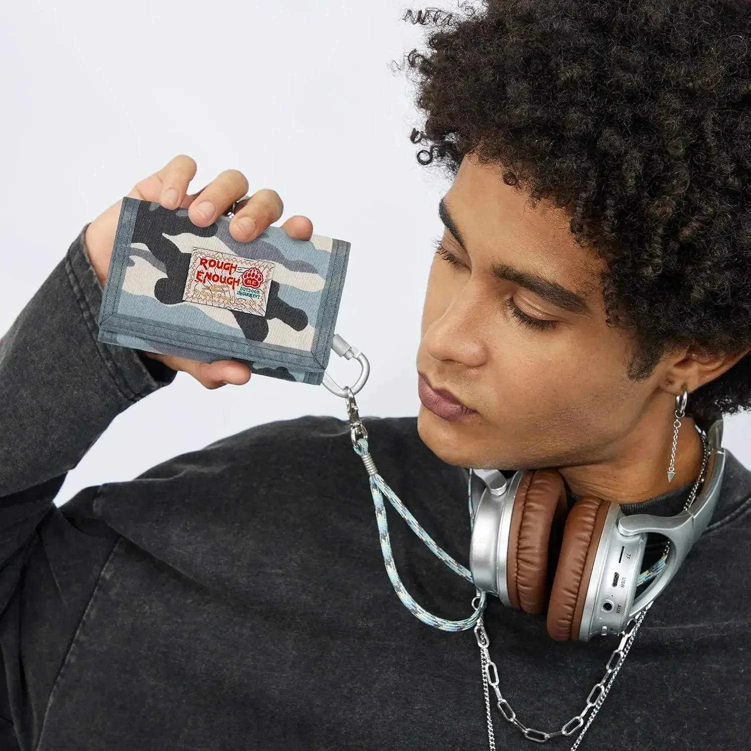 Rough Enough Kids Wallet for Boys Teen with Neck Lanyard Keychain RE8304