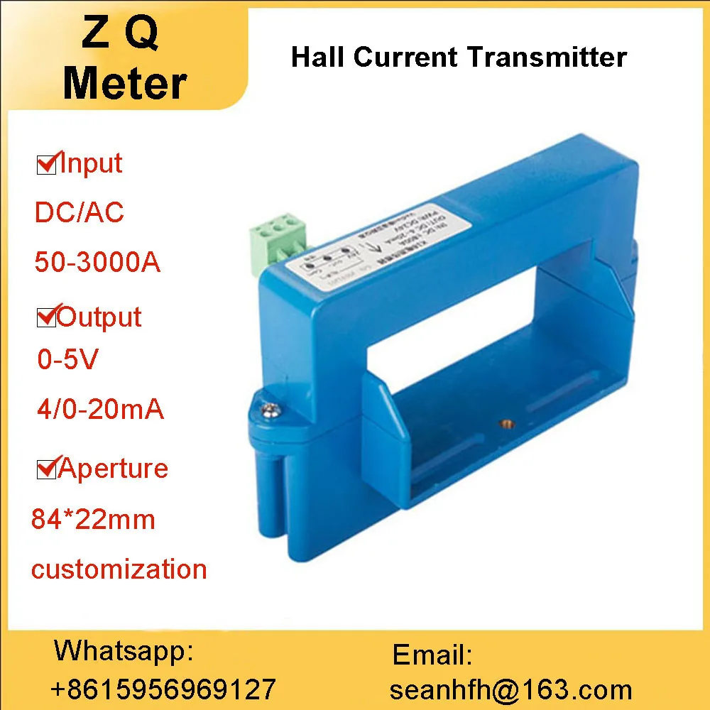 Perforated AC DC current transmitter electricity current detection module 4-20mA 0-10V output input 5A10A100A 500A