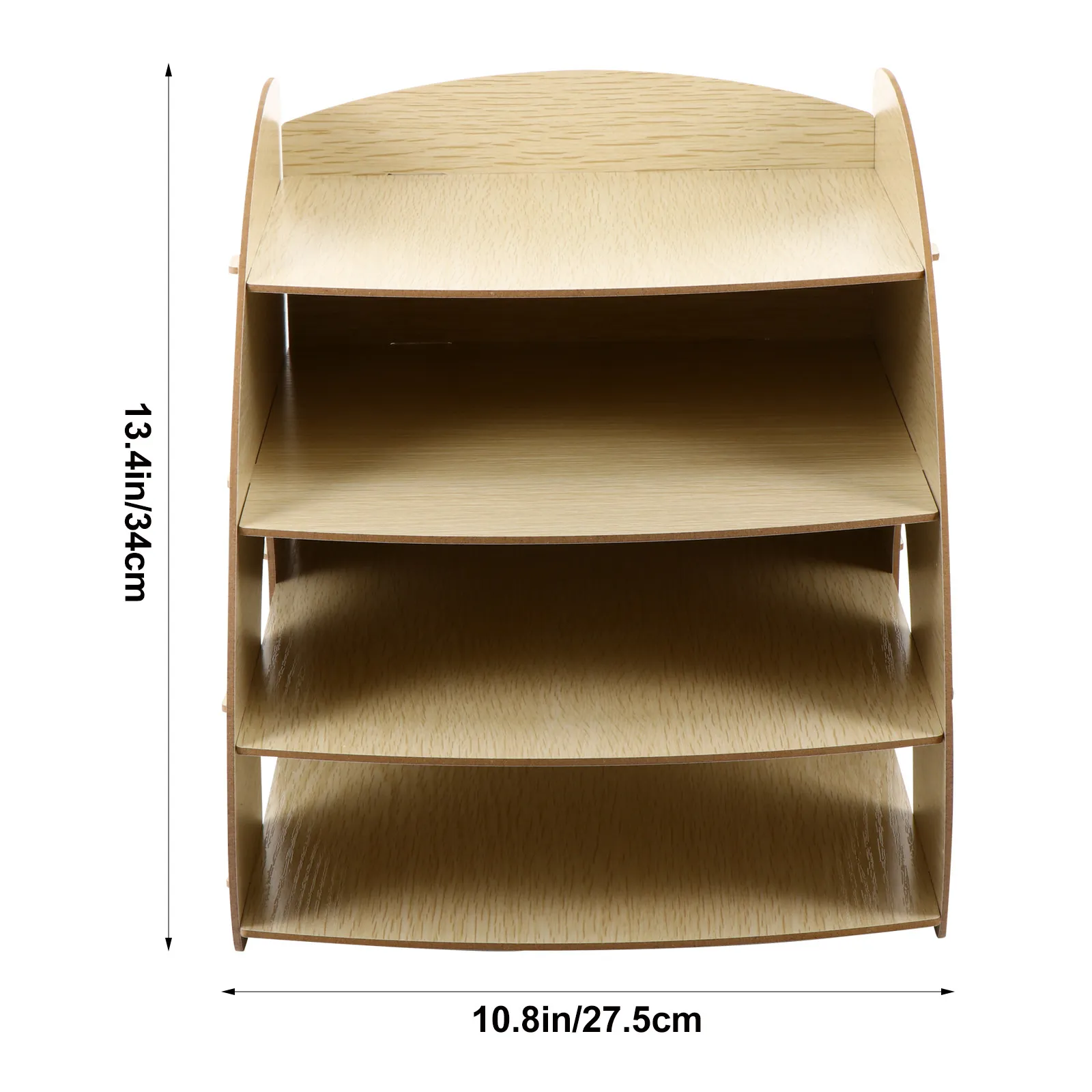 Modern Wooden Desktop Organizer Multi-Layer File Storage Shelf for Office Home Workspace Pens Markers Notebooks Paperclips Files