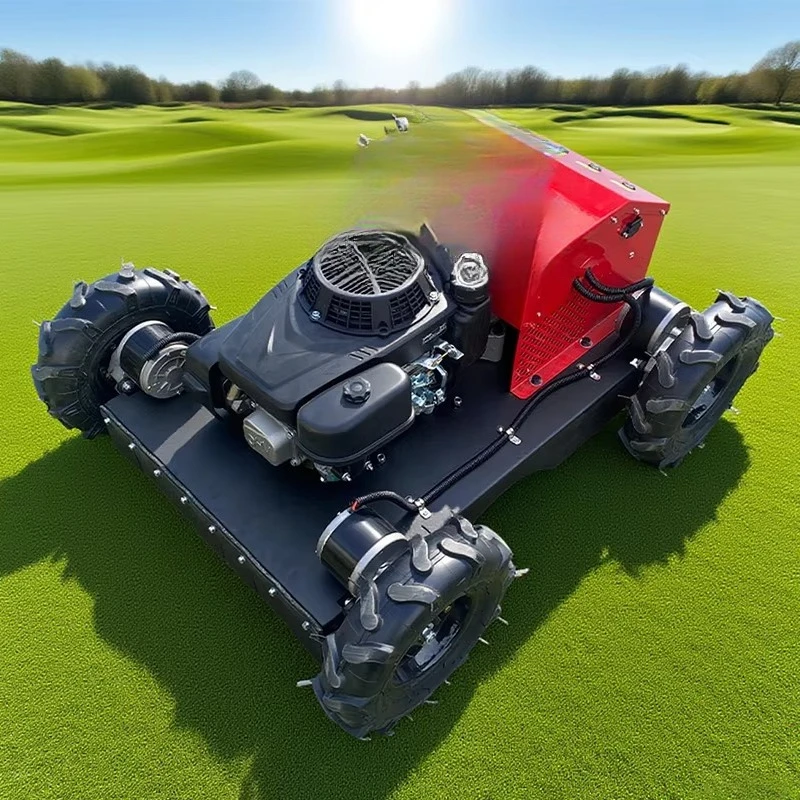 

Remote control self-propelled lawn mower with lawn box 196cc cordless lawn mower