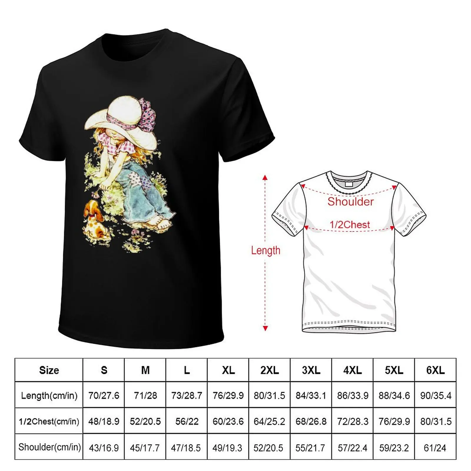 Sarah Kay with puppy T-Shirt Trendy Pattern T-Shirt for Men