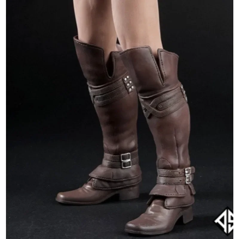 ASTOYS 1/6 Scale AS005 Ancient Roman Crusaders Brown Solid Boots Shoes Model for 12in Male Soldier Doll Feet Accessories Body