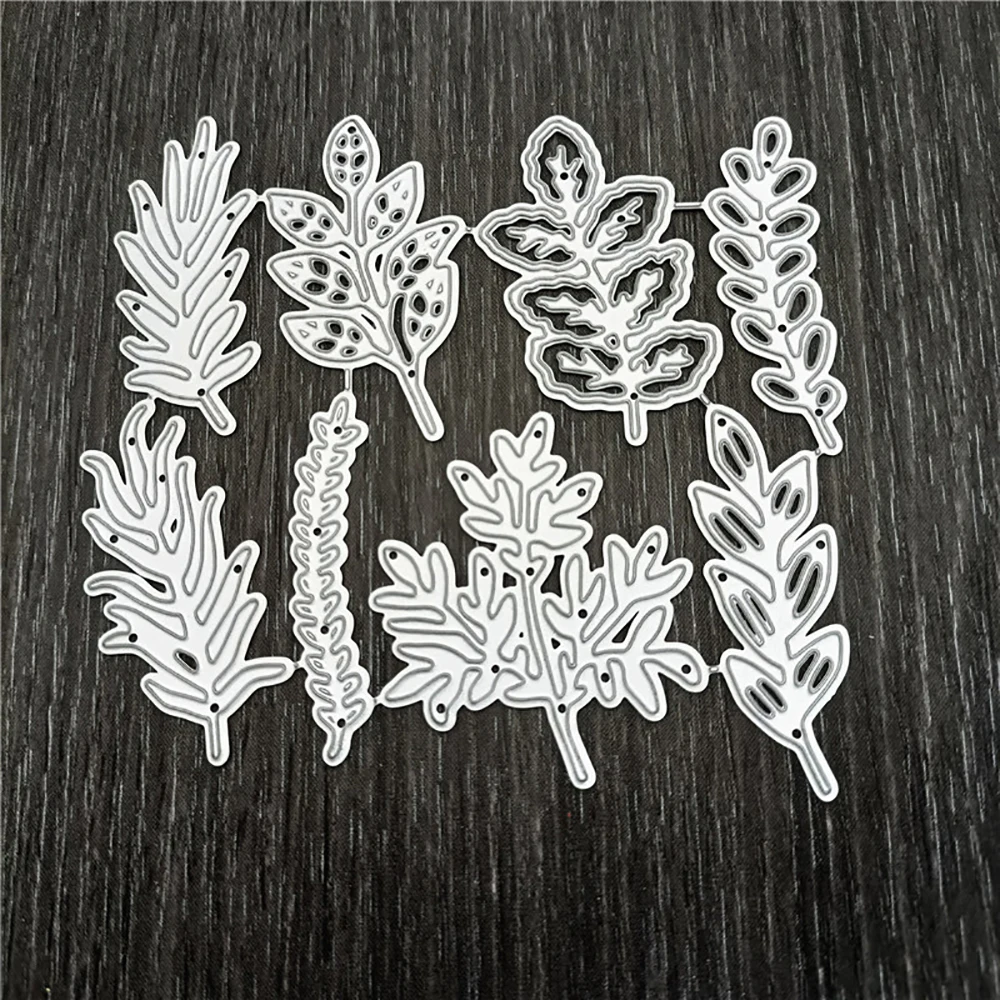 8PCS Leaves Cutting Dies for DIY 3D Scrapbook Album Paper Cards Decorative Crafts Metal Dies for Crafts Embossing Knife Mold