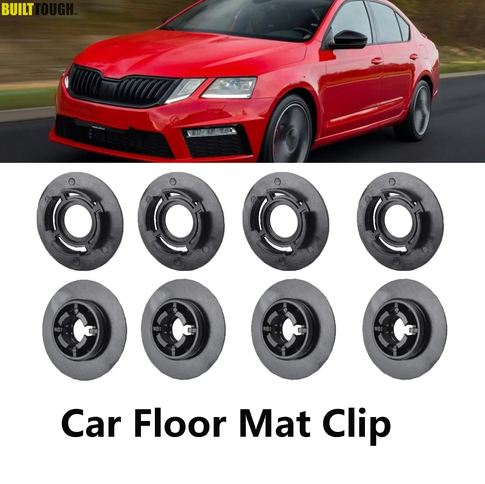 8x For SKODA OCTAVIA A7 OCTAVIA A5 SUPERB Black Plastic CAR MAT CLIPS FLOOR HOLDERS FIXING CLAMPS 3D08645214PK 3D0864523B41