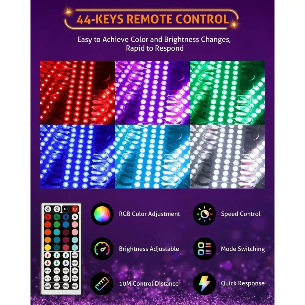 40FT أضواء LED لمتجر نافذة أمامية أضواء LED للأعمال التجارية أضواء أمامية المتجر 80 قطعة وحدة LED للعلامات 3 LED 505