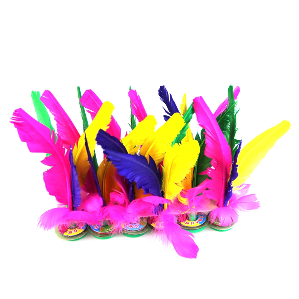 5 pçs engrossar kick petecas pé esportes brinquedo jogando jogos chinês jianzi kicking peteca (cor aleatória)