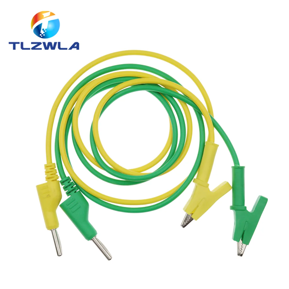 1PCS 4MM Banana Plug to Alligator Clip Multimeter Test Leads Stackable Cable Wire 1M Electrical Tools Accessories