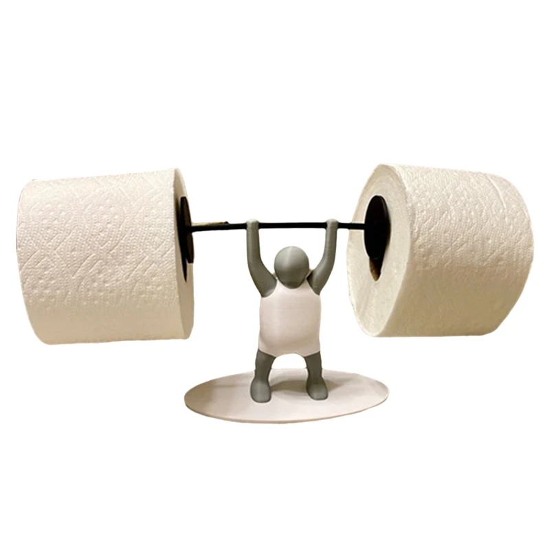 Fitness Weightlifting Man Toilet Paper Holder Interesting Bathroom Decoration 3D Printed Paper Holder