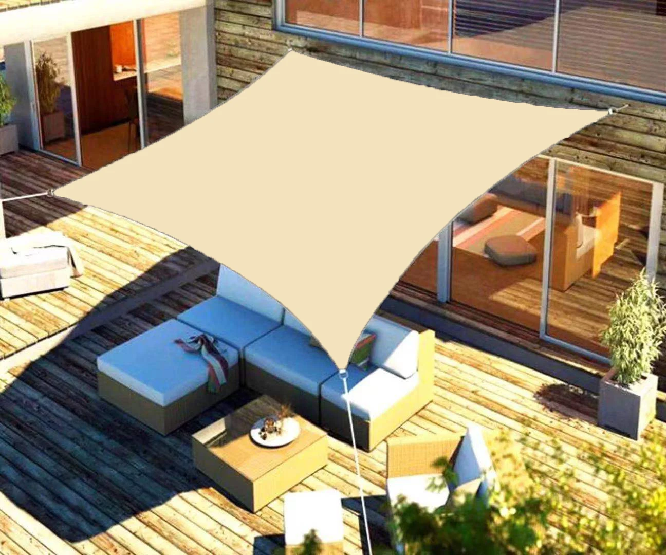 Outdoor Awnings Waterproof Sun Shade Sail Garden Canopi For Terrace Car Canvas Awning Rectangle Pool Sun-Shelter Sunshade Sail