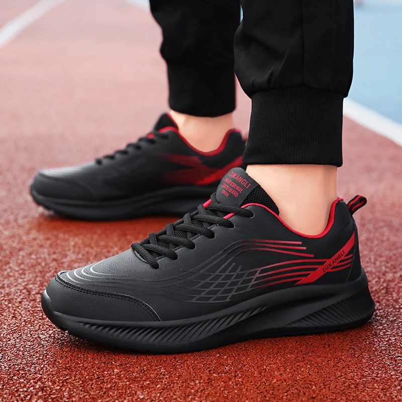 

Lightweight breathable leather sports shoes water-resistant and slip-resistant suitable for work and casual running men's style