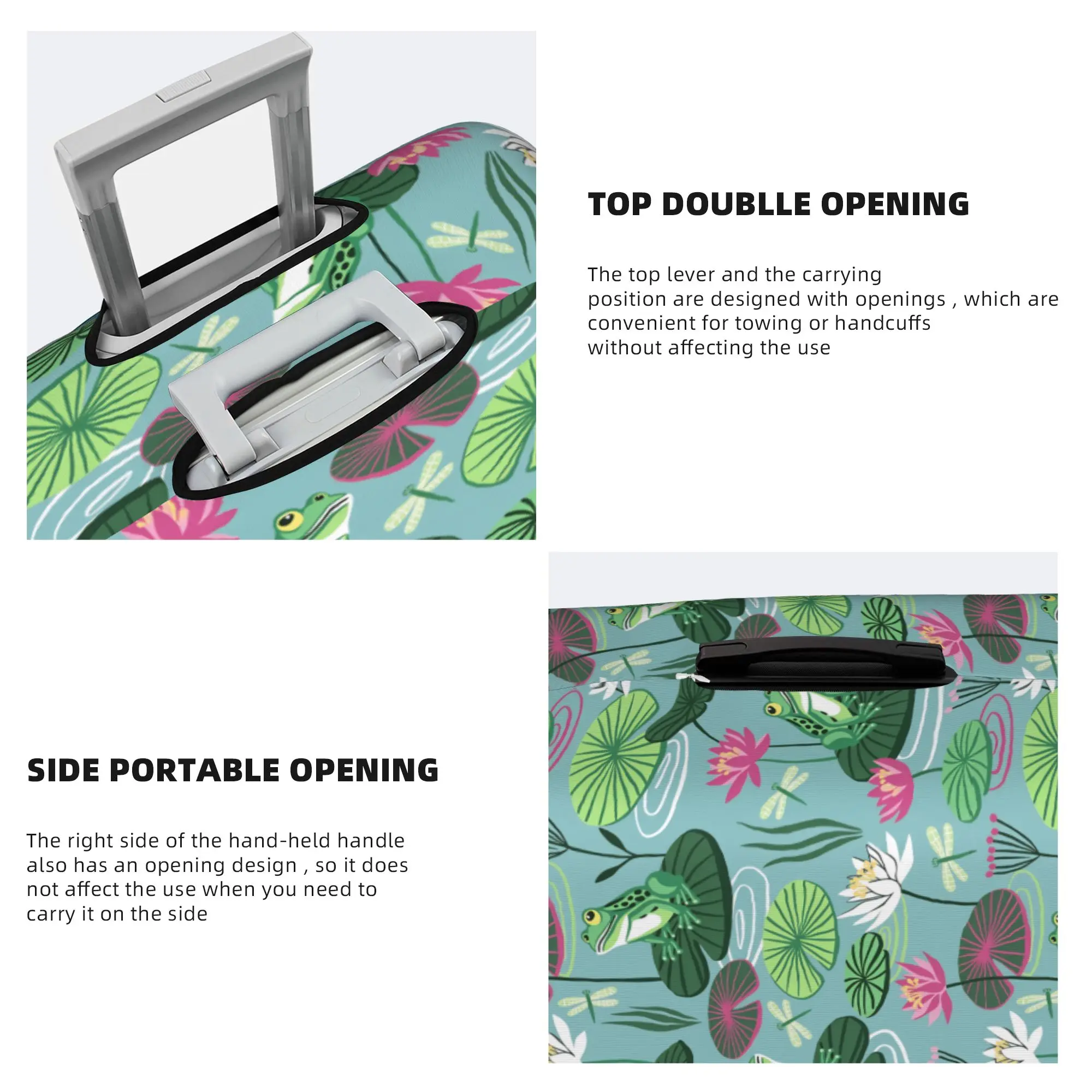 Frogs and water lilies Travel - огляд і ціна Waterproof Suitcase Cover Protector