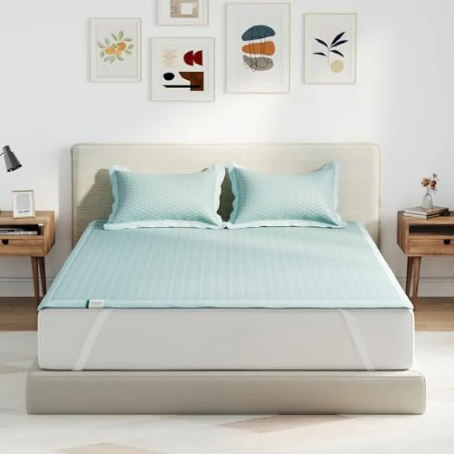 

Summer Sleeping Pad Size 1 Cooling Mat+2 Pillowcases Sleeping Mat for 8-21" Mattress Elastic Bandage Washable and Breathable Ma